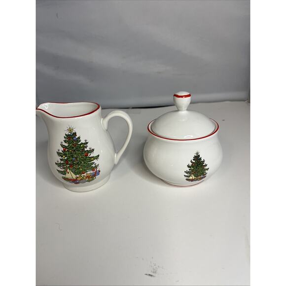 cuthbertson original christmas tree Sugar And Creamer Set - Picture 1 of 10